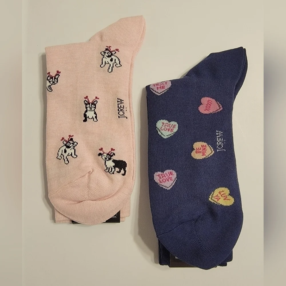 NWT J. Crew Valentine Men's Socks, 2 Pairs